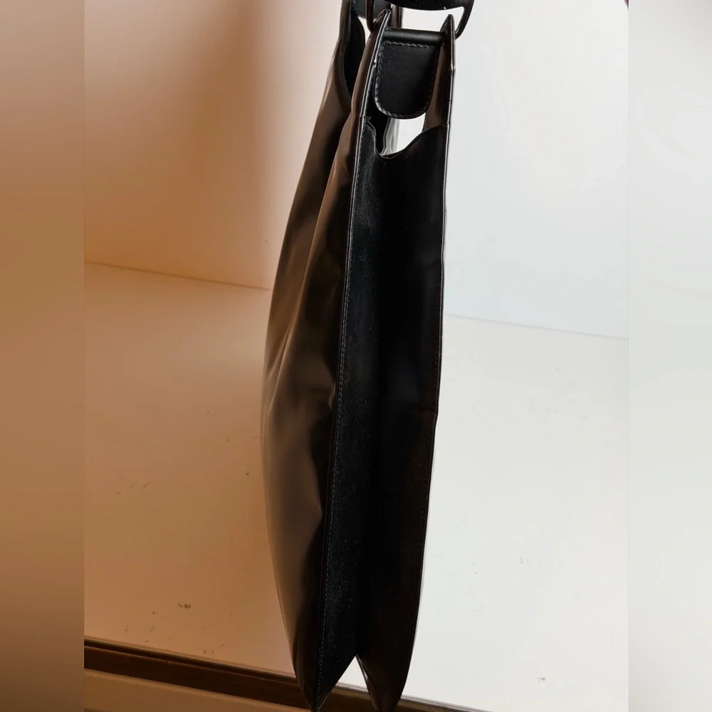 Salvatore Ferragamo Black Matte Leather Large Shoulder Bag